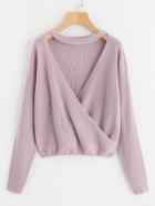 Shein Choker Neck Surplice Wrap Jumper