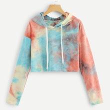 Shein Tie Dye Drawstring Hooded Sweatshirt