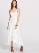 Shein Thick Strap Tiered Pleated Frill Hem Dress