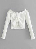 Shein Tied Front Ribbed Crop Top