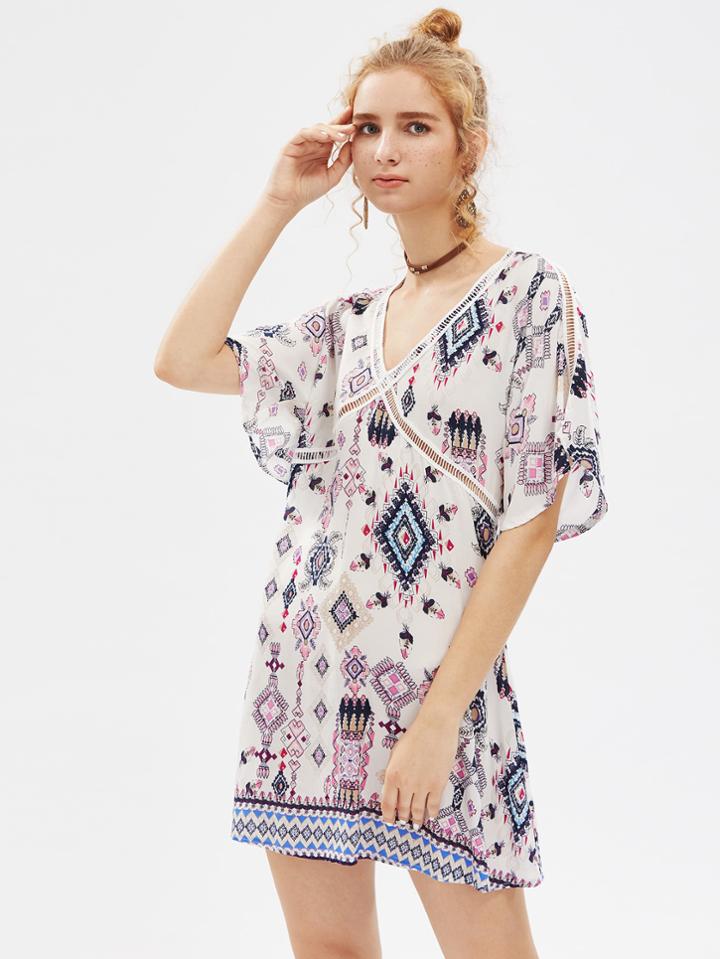 Shein V-neckline Tribal Print Dress
