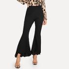 Shein Scallop Hem Bell-bottomed Pants