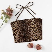 Shein Leopard Print Crop Cami Top