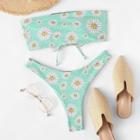 Shein Lace-up Random Flower Bikini Set