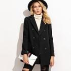 Shein Double Breasted Notch Collar Coat