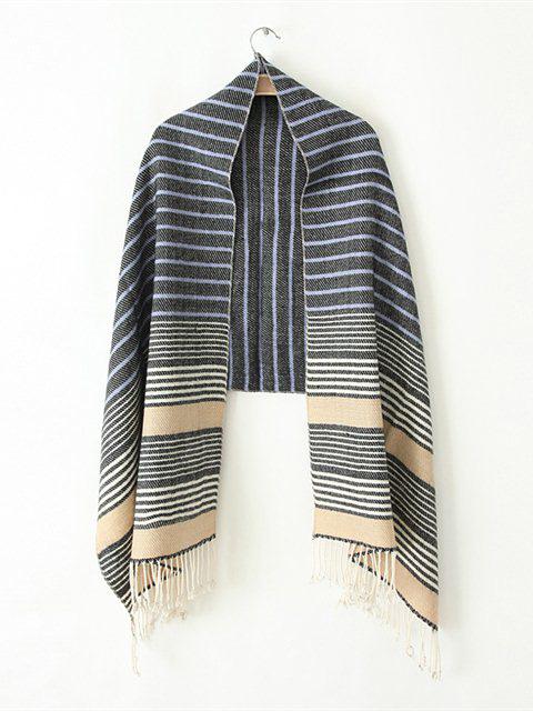 Shein Striped Long Fringe Shawl Scarf