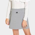 Shein Girls Buttoned Strap Front Houndstooth Skirt