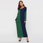 Shein Color Block Drop Shoulder Longline Tee Dress