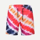 Shein Men Tie Dye Striped Drawstring Beach Shorts
