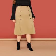 Shein Plus Double Breasted Skirt