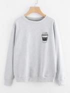 Shein Coffee Print Sweatshirt
