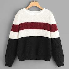 Shein Color Clock Teddy Pullover