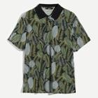 Shein Men Solid Collar Tropical Polo Shirt