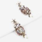 Shein Rhinestone Engraved Insect Shaped Drop Earrings