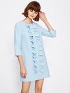 Shein Ruched Flounce Front Tunic Dress