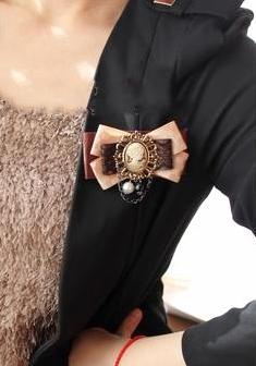 Shein Alloy Bowknot Beauty Brooch For Wedding