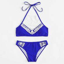 Shein Crochet Lace High Neck Bikini Set