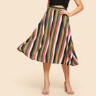 Shein Vertical Striped Pleated Skirt