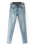 Shein Beaded Embellished Skinny Jeans