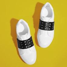 Shein Eyelet Detail Contrast Low Top Sneakers