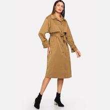 Shein Layered Single Breasted Trench Coat