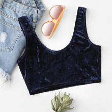 Shein Crushed Velvet Crop Top