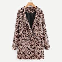 Shein Dual Pocket Leopard Print Coat