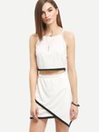 Shein Contrast Trim Cami Top With Asymmetric Mini Skirt