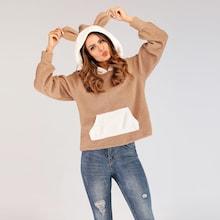 Shein Cut And Sew Teddy Hoodie