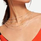 Shein Beaded Design Layered Chain Necklace