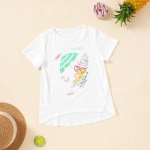 Shein Girls Ice Cream Print T-shirt
