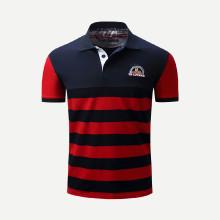 Shein Men Embroidery Striped Polo Shirt