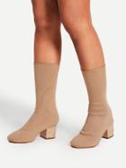 Shein Knit Design Block Heeled Boots