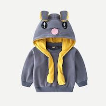 Shein Toddler Girls Rabbit Ear Decoration Embroidered Hoodie