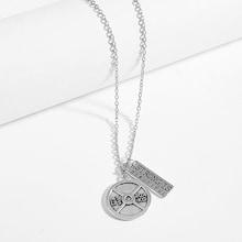 Shein Men Figure Engraved Round Pendant Necklace