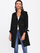 Shein Raw Edge Suede Trench Coat