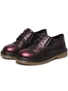 Shein Wine Red Round Toe Pierced Lace Up Flats