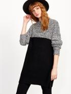 Shein Contrast Marled Knit Pullover Sweater