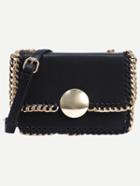 Shein Black Interlaced Chain Trim Bag