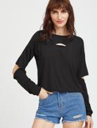 Shein Cut Out Dip Hem Slit Side T-shirt