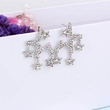 Shein Rhinestone Open Star Tassel Stud Earrings