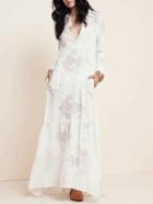 Shein Sheer Lace Split Shirt Dress