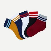 Shein Toddler Kids Rib Striped Socks 5pairs