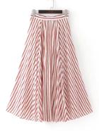 Shein Vertical Striped Zipper Back Skirt