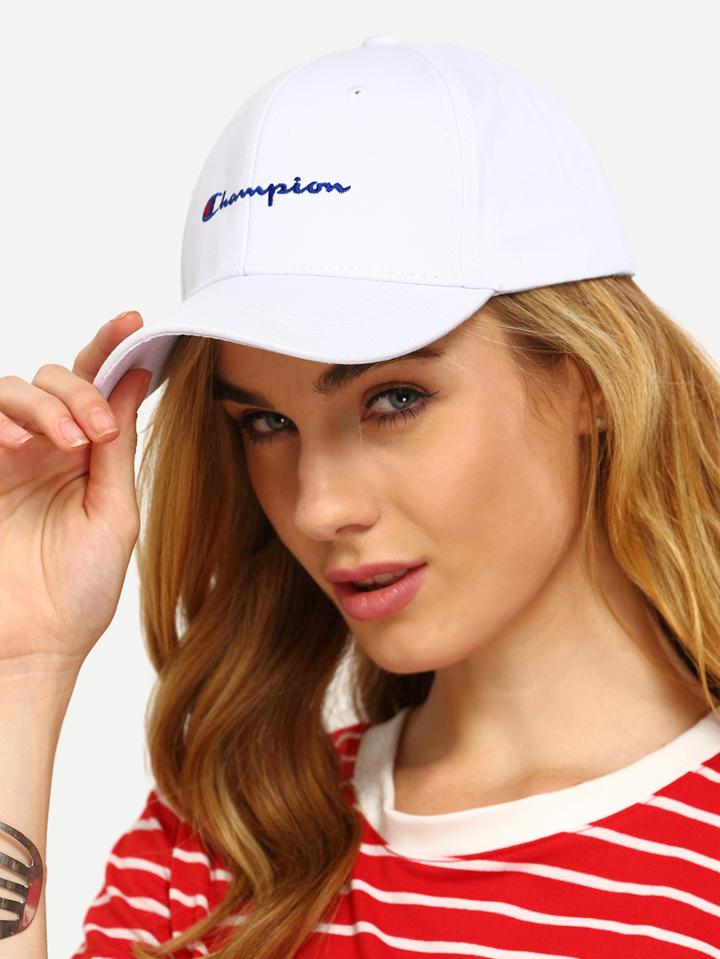 Shein White Letter Print Baseball Cap