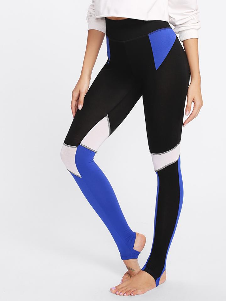 Shein Cut And Sew Topstitch Stirrup Leggings