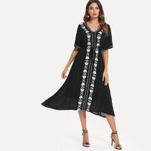 Shein Floral Embroidered Dress
