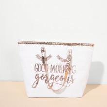 Shein Letter Pattern Canvas Tote Bag