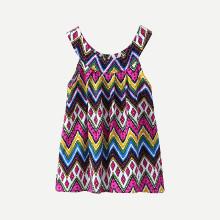 Shein Girls Geometric Print Halter Neck Dress