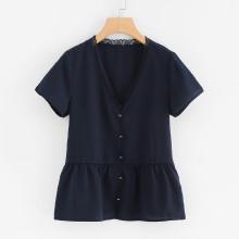 Shein Lace Trim Smock Shirt